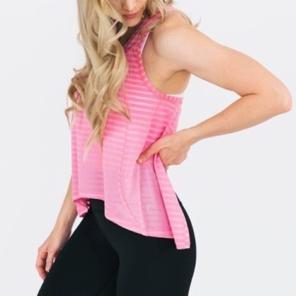 Zyia Active Nimbus‎ Split Back Tank Top Pink Size Medium